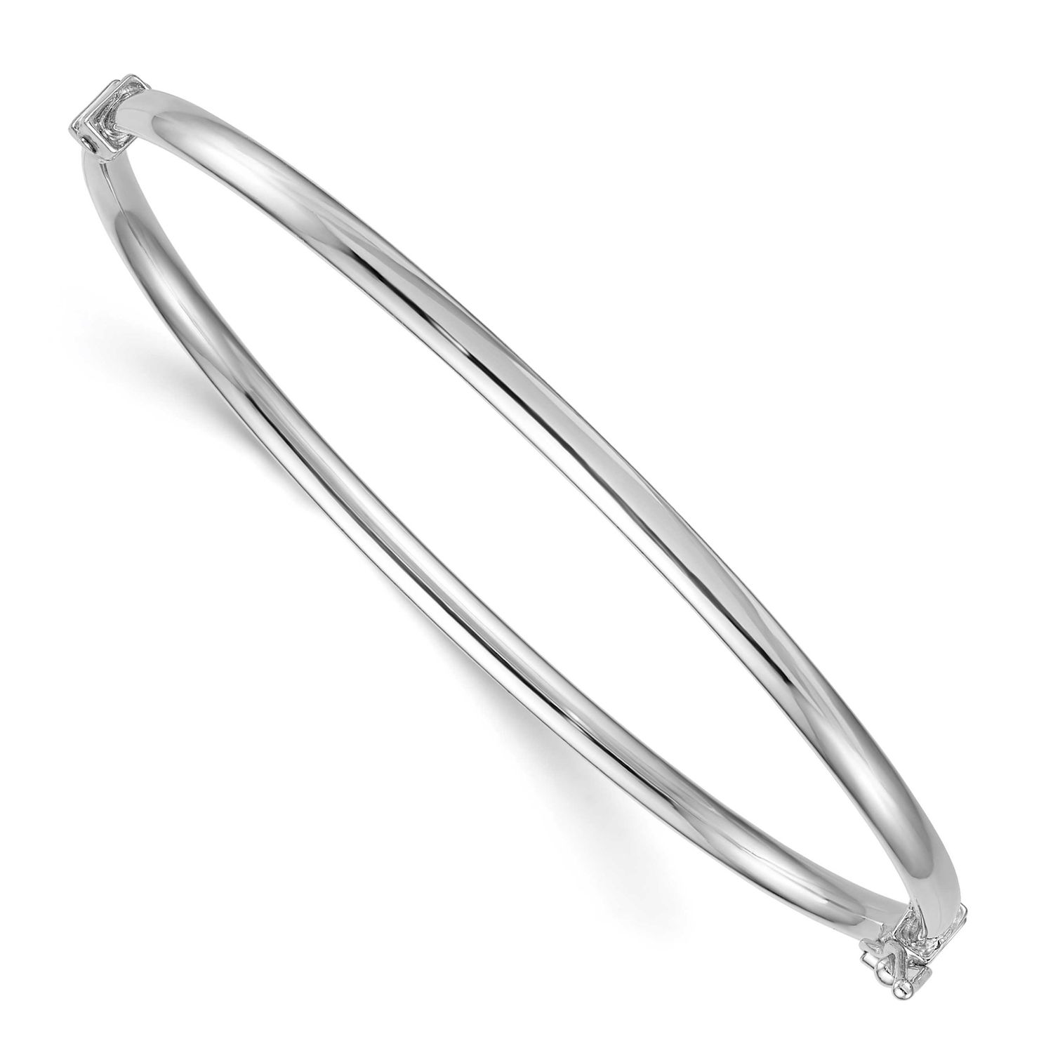 Hinged Bangle Sterling Silver Rhodium-Plated Polished, MPN: QB1617, UPC: