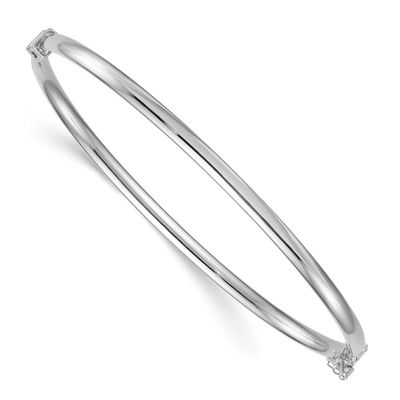 Hinged Bangle Sterling Silver Rhodium-Plated Polished, MPN: QB1617, UPC: