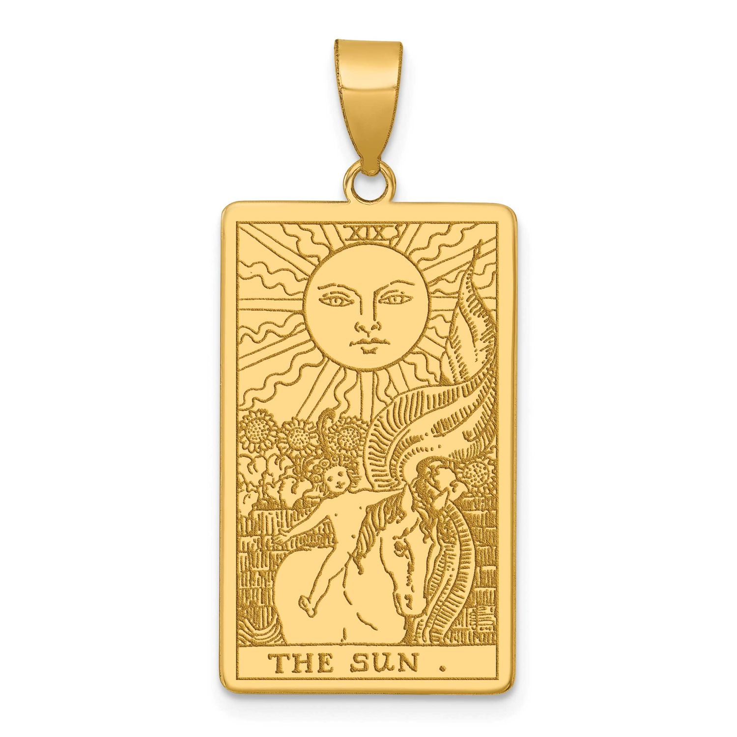 The Sun Tarot Card Pendant 14k Gold, MPN: XM729, UPC: