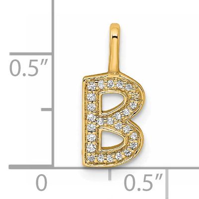 Diamond Letter B Initial Pendant 14k Gold, MPN: PM8367B-008-YA, UPC: