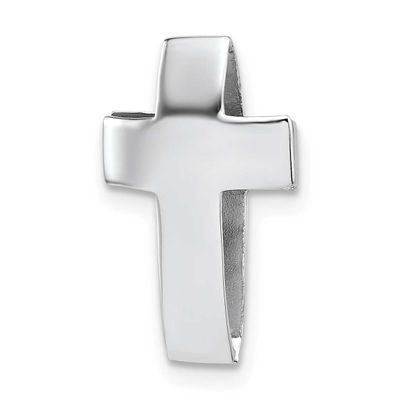 Polished 3D Cross Chain Slide Pendant 17.5 Inch Sterling Silver Rhodium-Plated, MPN: QC11600, UPC: