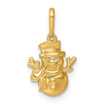 Madi K Polished Snowman Pendant 14k Gold, MPN: GK1196, UPC: