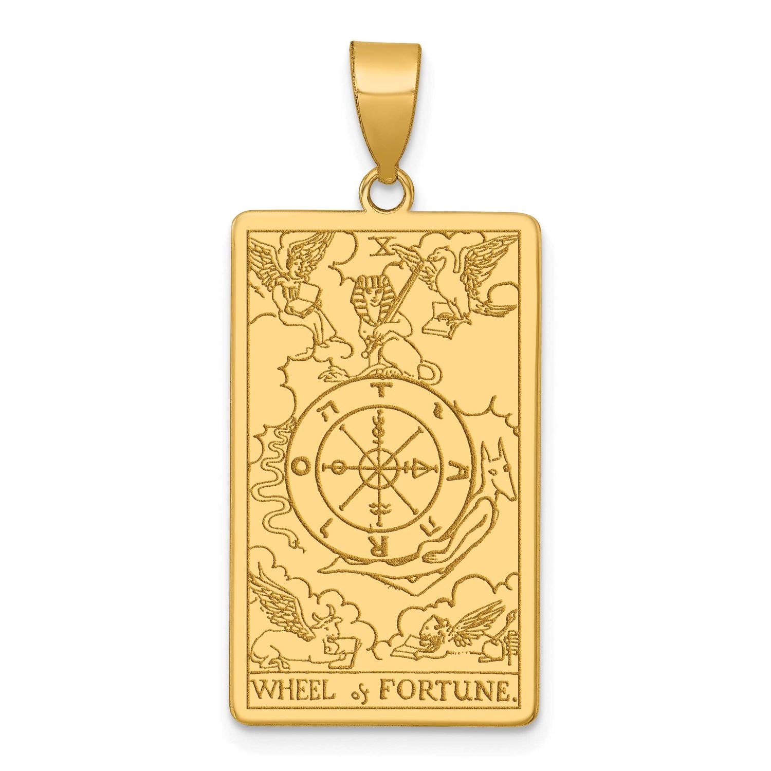 Wheel of Fortune Tarot Card Pendant 14k Gold, MPN: XM720, UPC: