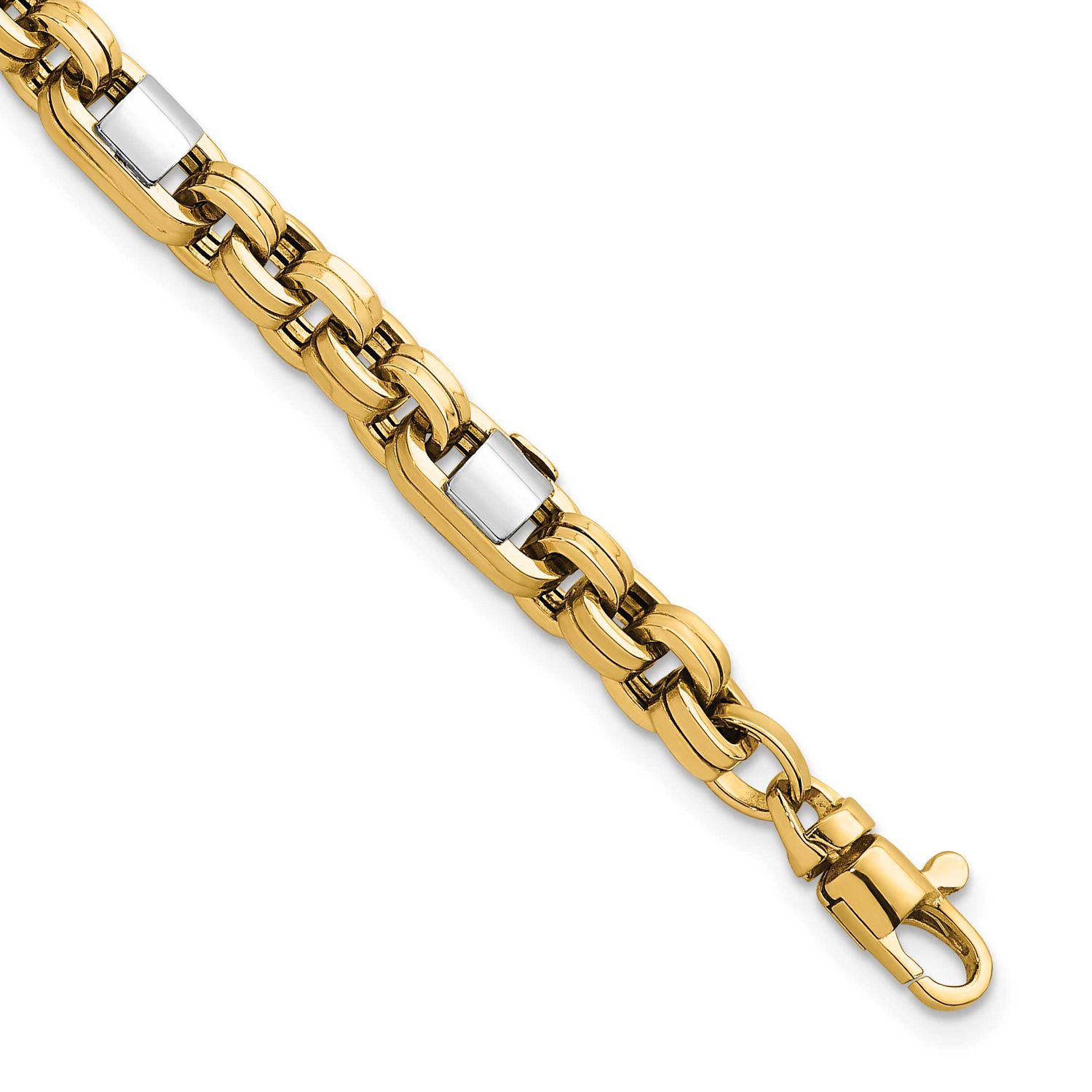 7.5 Inch Link Bracelet 14K Two Tone Gold Polished, MPN: SF3190-7.5, UPC: