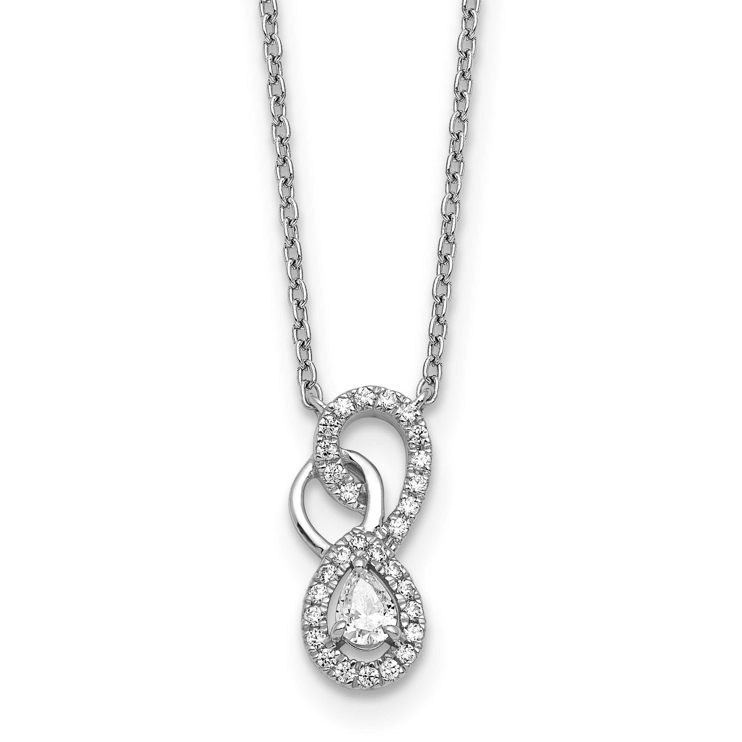 Polished Diamond Infinity Necklace 14k White Gold, MPN: PM10508-025-WAA, UPC: