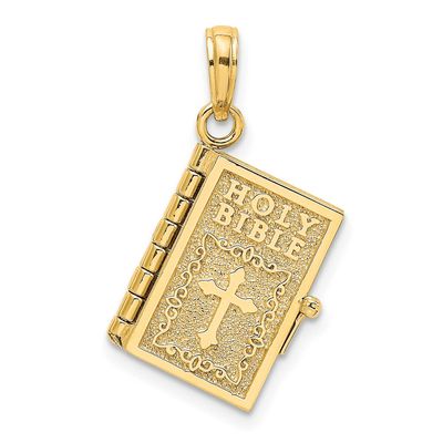 3-D Moveable Pages Holy Bible with Lords Prayer Charm 14k Gold, MPN: K8323, UPC: 637218015757