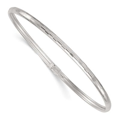 Diamond-Cut 3.0mm Flexible Bangle Sterling Silver Polished, MPN: QB1614, UPC: