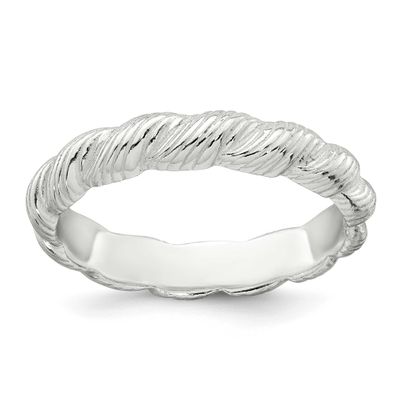 Grooved Twisted Ring Sterling Silver Polished, MPN: QR7702, UPC: