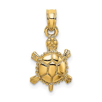 3-D Polished Land Turtle Charm 10k Gold, MPN: 10K6611, UPC: 196904221525