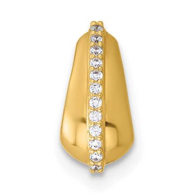 CZ Domed Teardrop Chain Slide 10.4 Inch 14k Gold Polished, MPN: YC1609, UPC: