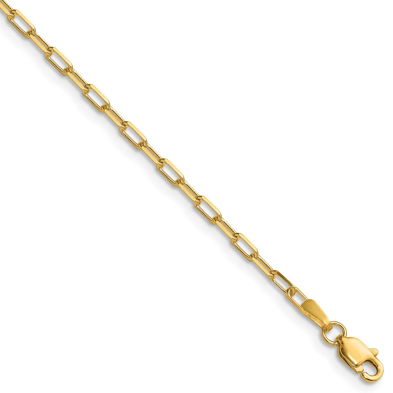 2.1mm Solid Beveled Paperclip Chain 22 Inch 14k Gold, MPN: PEN342-22, UPC: