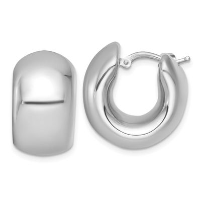 Rhodium-Plated Hoop Earrings Sterling Silver Polished, MPN: QE17926, UPC: