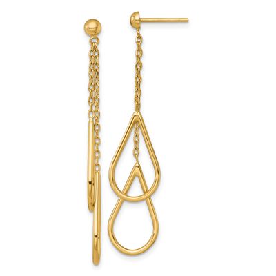 Teardrops Dangle Earrings 14k Gold Polished, MPN: SF3235E, UPC: