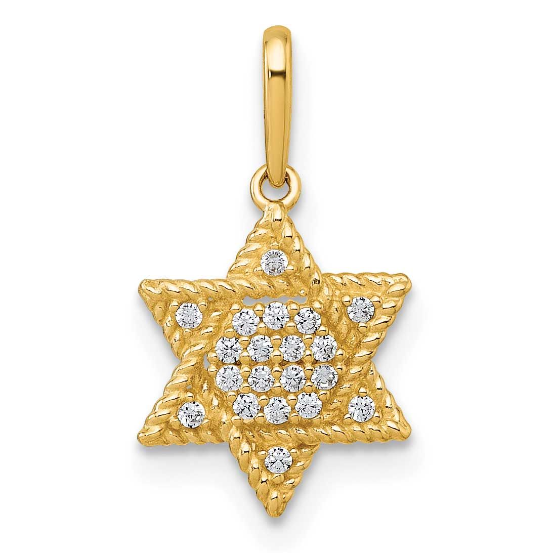 CZ Star of David Pendant 10k Gold Polished, MPN: 10C4996, UPC: