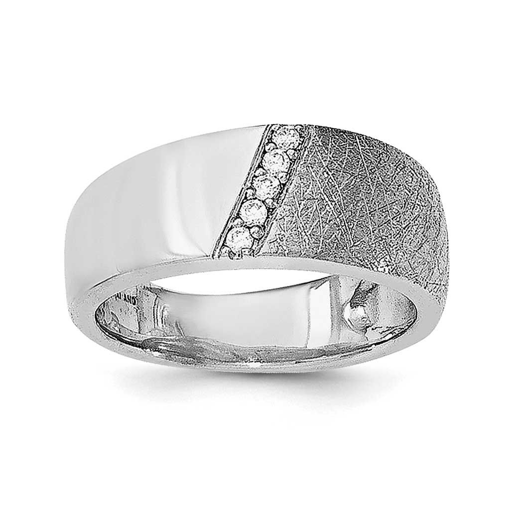 Textured CZ Ring Sterling Silver Polished, MPN: QR6270, UPC: