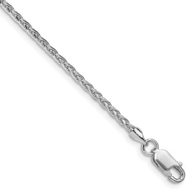 2mm Diamond-Cut Spiga Chain 16 Inch Sterling Silver Rhodium-Plated, MPN: QDS060R-16, UPC: