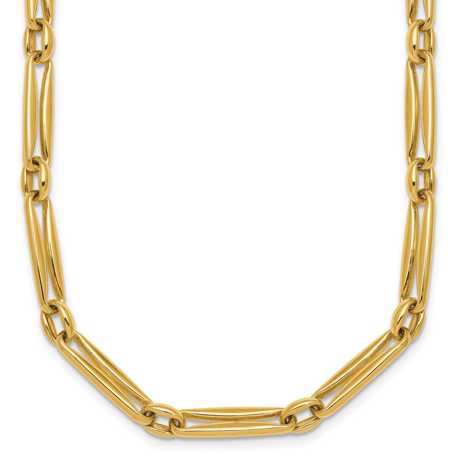 Fancy Long Link 5mm Necklace 14k Gold Polished, MPN: SF3231-18, UPC: