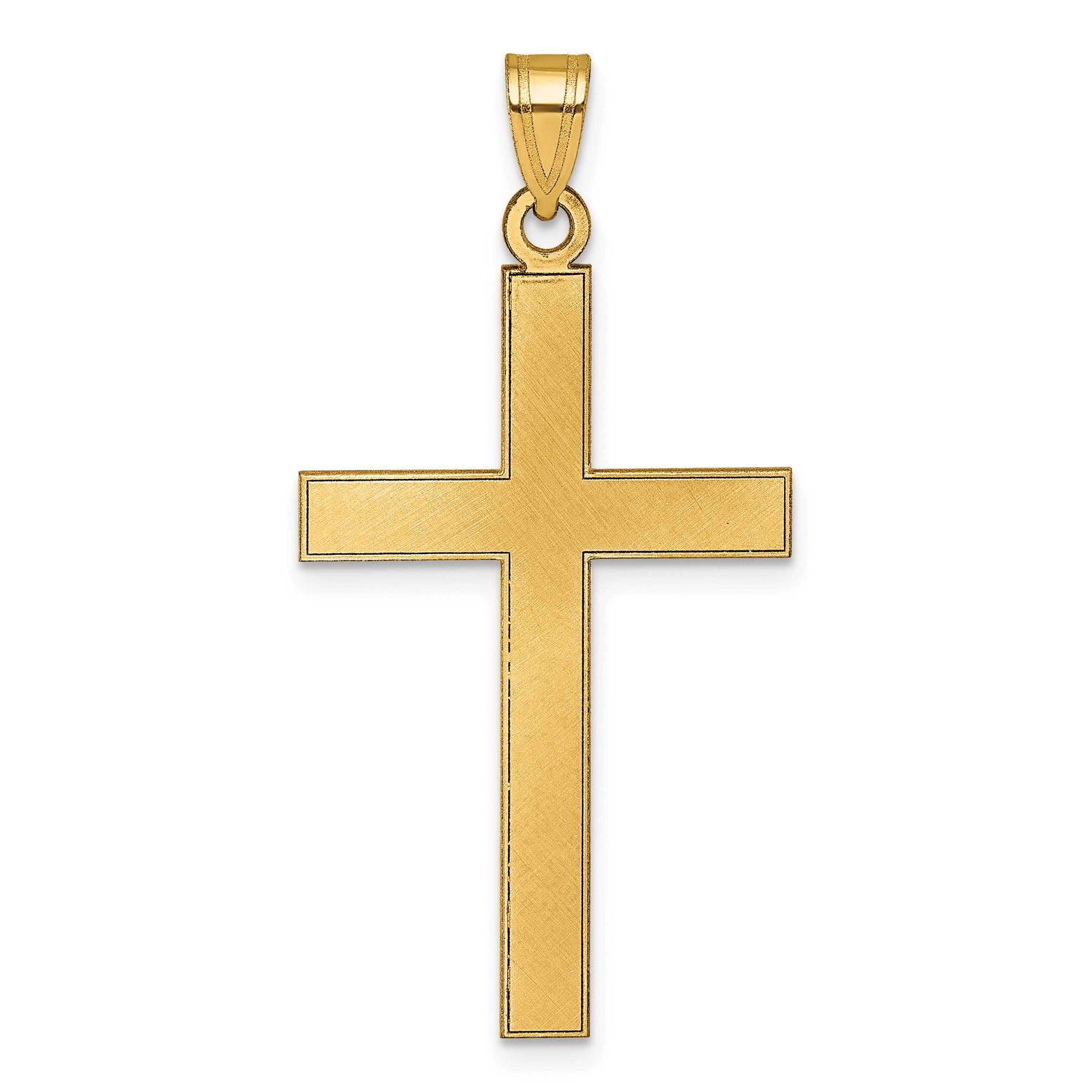 Florentine Satin Cross Pendant 14k Gold, MPN: XR2155, UPC: