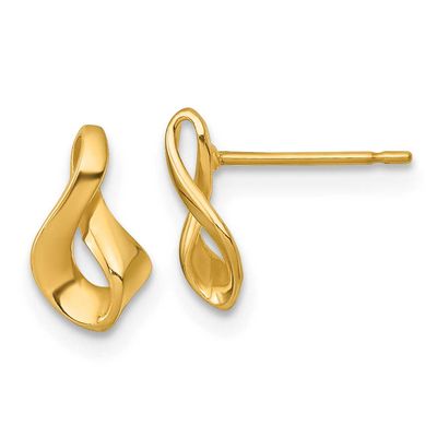 Fancy Twisted Post Earrings 14k Gold Polished, MPN: YE2242, UPC: