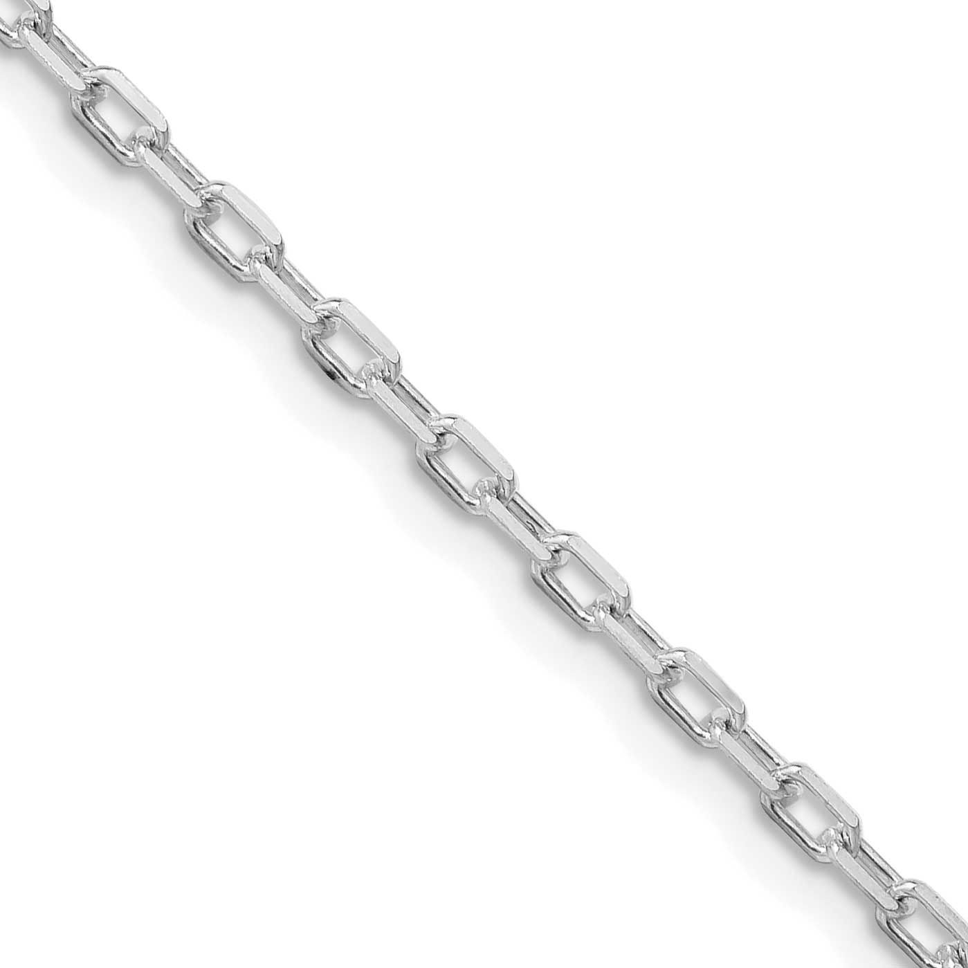 2.2mm Diamond-Cut Long Link Cable Chain 24 Inch Sterling Silver Rhodium-Plated, MPN: QAR060R-24, UP…