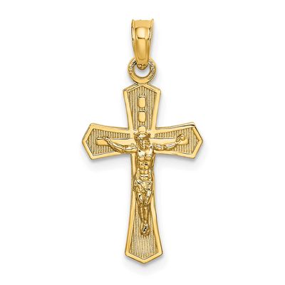Crucifix with Beveled Edges Charm 10k Gold, MPN: 10K8582, UPC: 196904347416