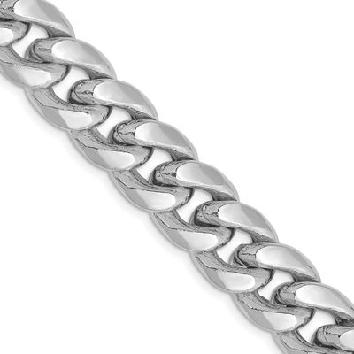 11mm Semi-Solid Miami Cuban Chain 26 Inch 14k White Gold, MPN: BC158W-26, UPC: