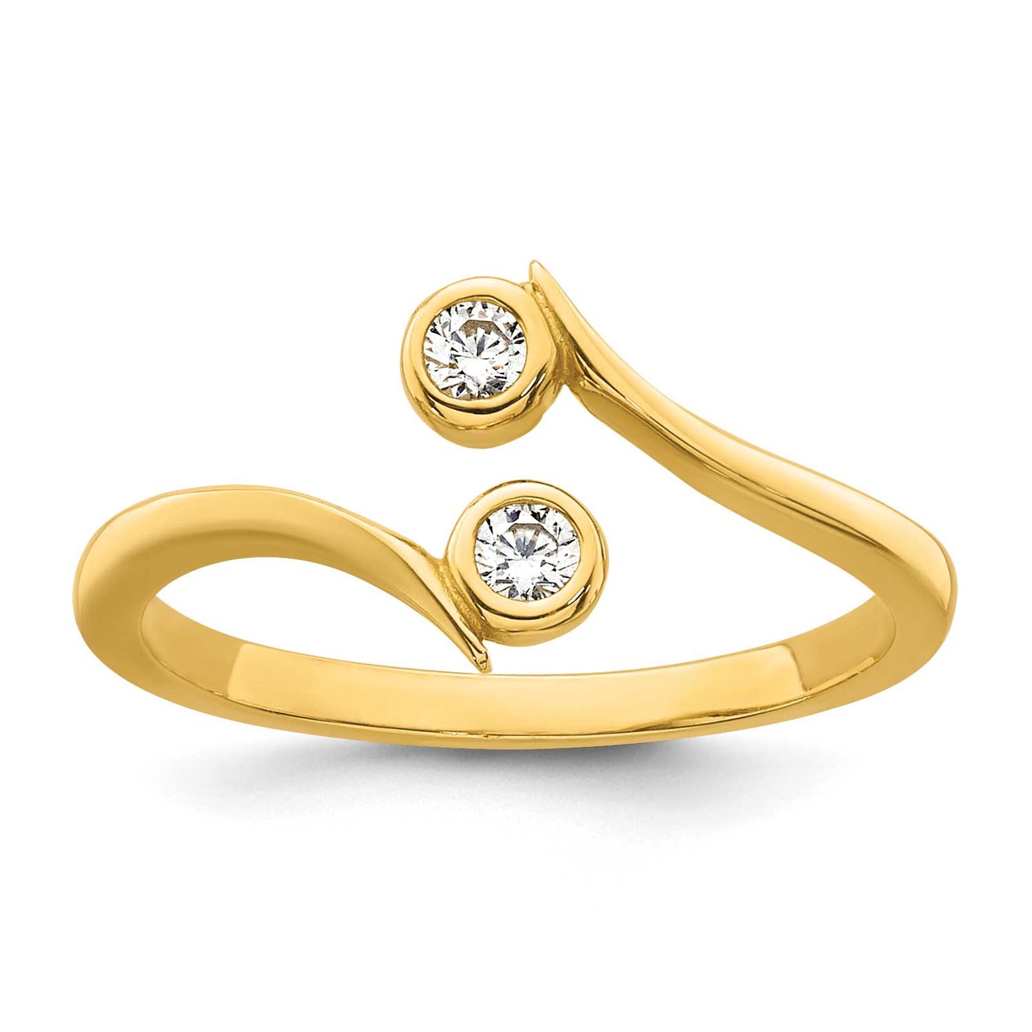 CZ Toe Ring 10k Gold Polished, MPN: 10R990, UPC: