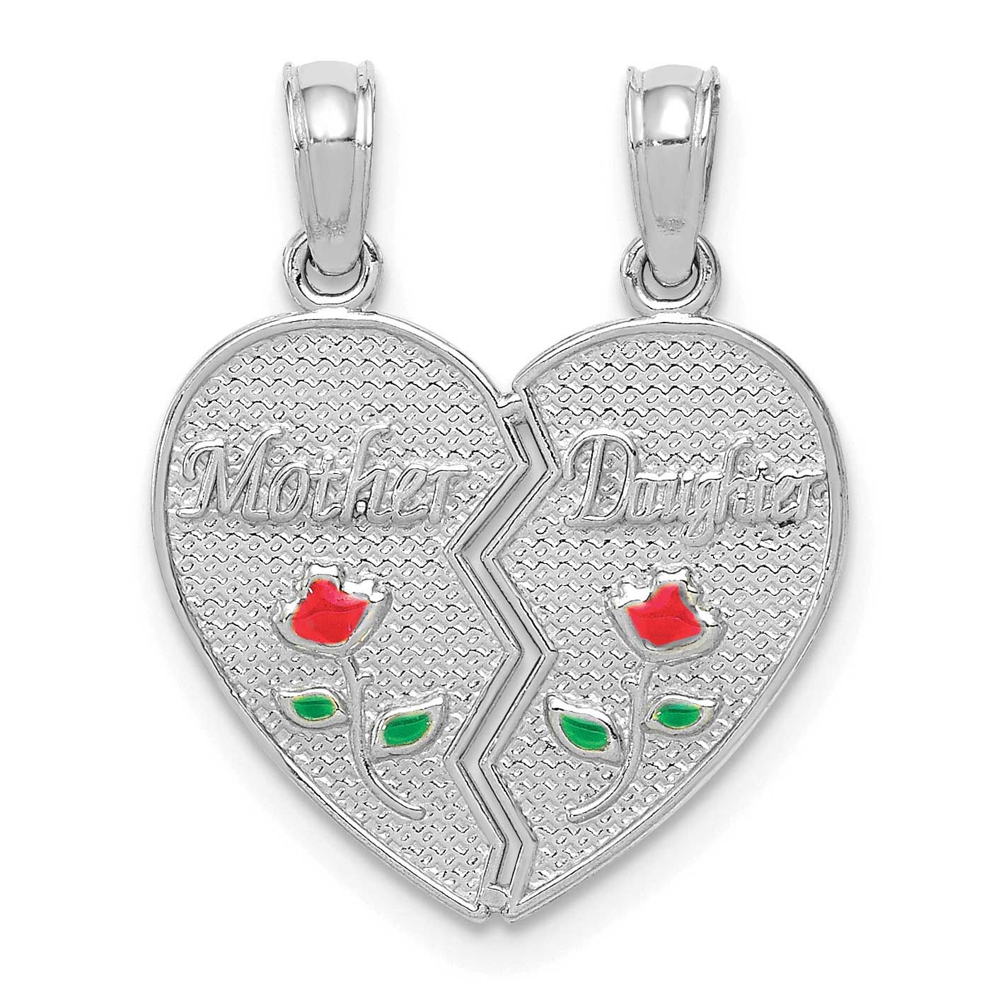 Enameled Mother - Daughter Break-Apart Pendant 14k White Gold, MPN: M2696W, UPC: 196904288269