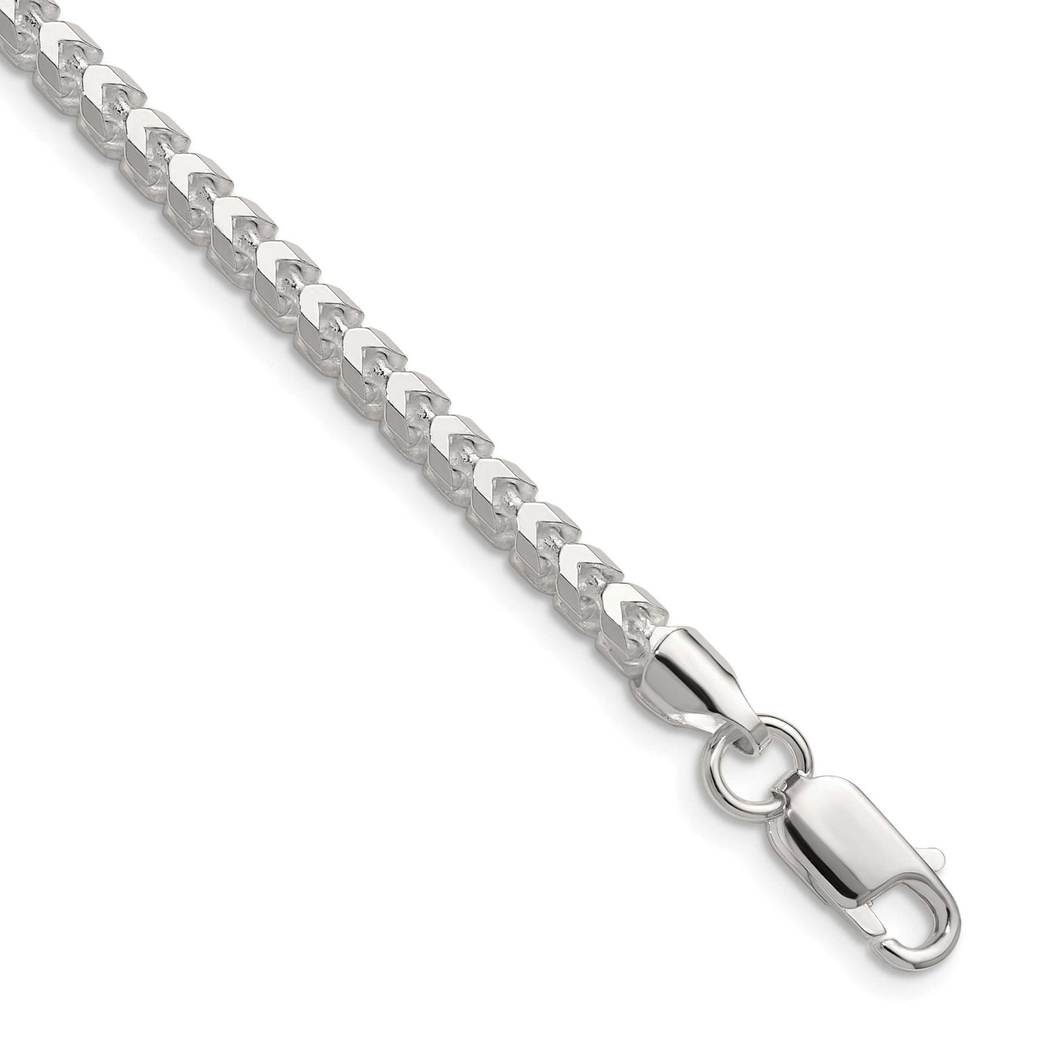 4.0mm Diamond-cut Square Franco Chain 20 Inch Sterling Silver, MPN: QQF120-20, UPC: