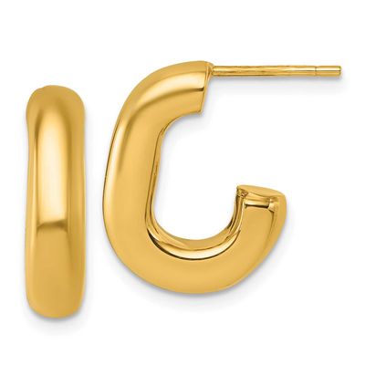 J-Hoop Earrings 14k Gold Polished, MPN: TF2571, UPC: