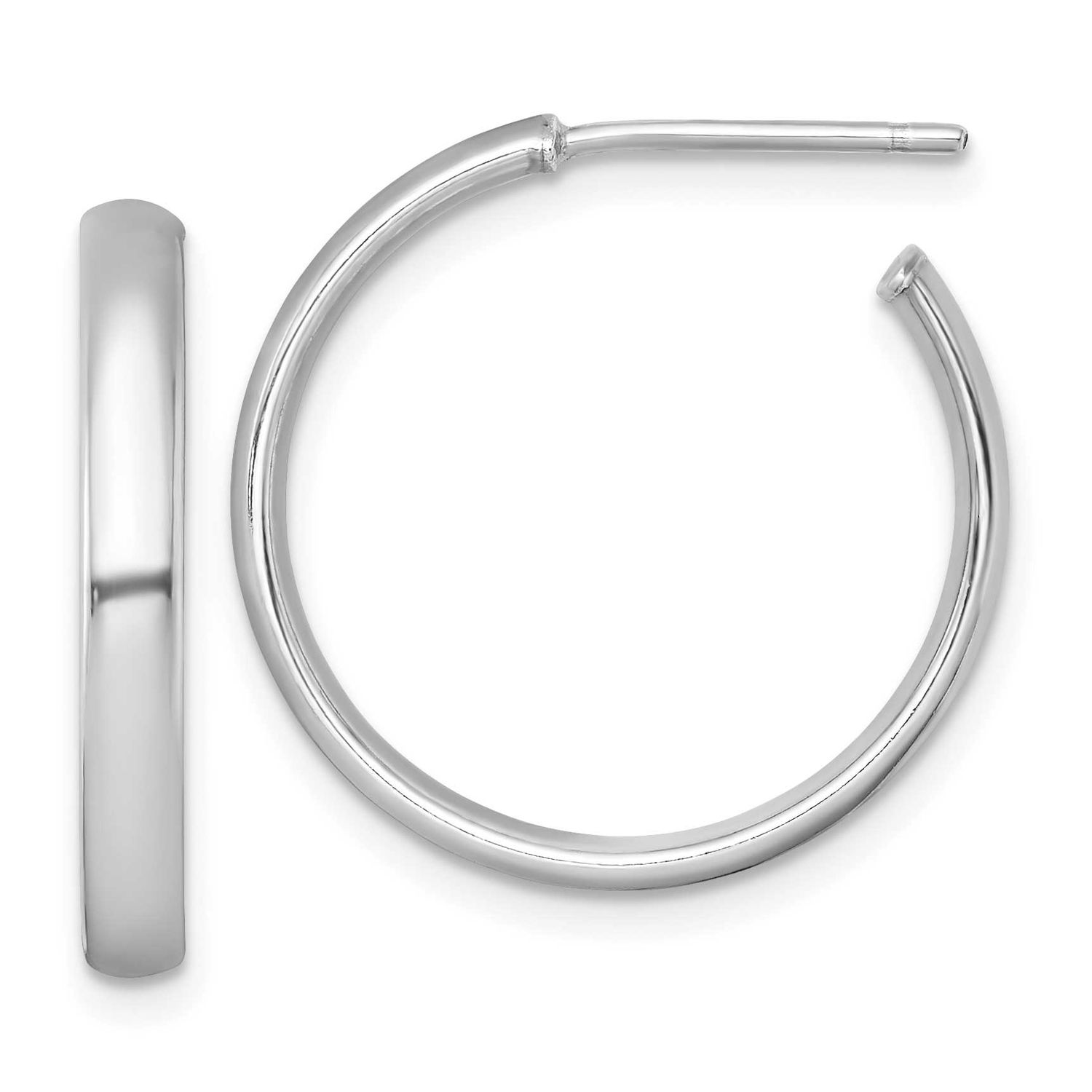 Post Earrings Sterling Silver Rhodium-Plated Polished, MPN: QE17963, UPC:
