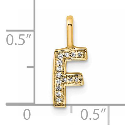 Diamond Letter F Initial Pendant 14k Gold, MPN: PM8367F-005-YA, UPC: