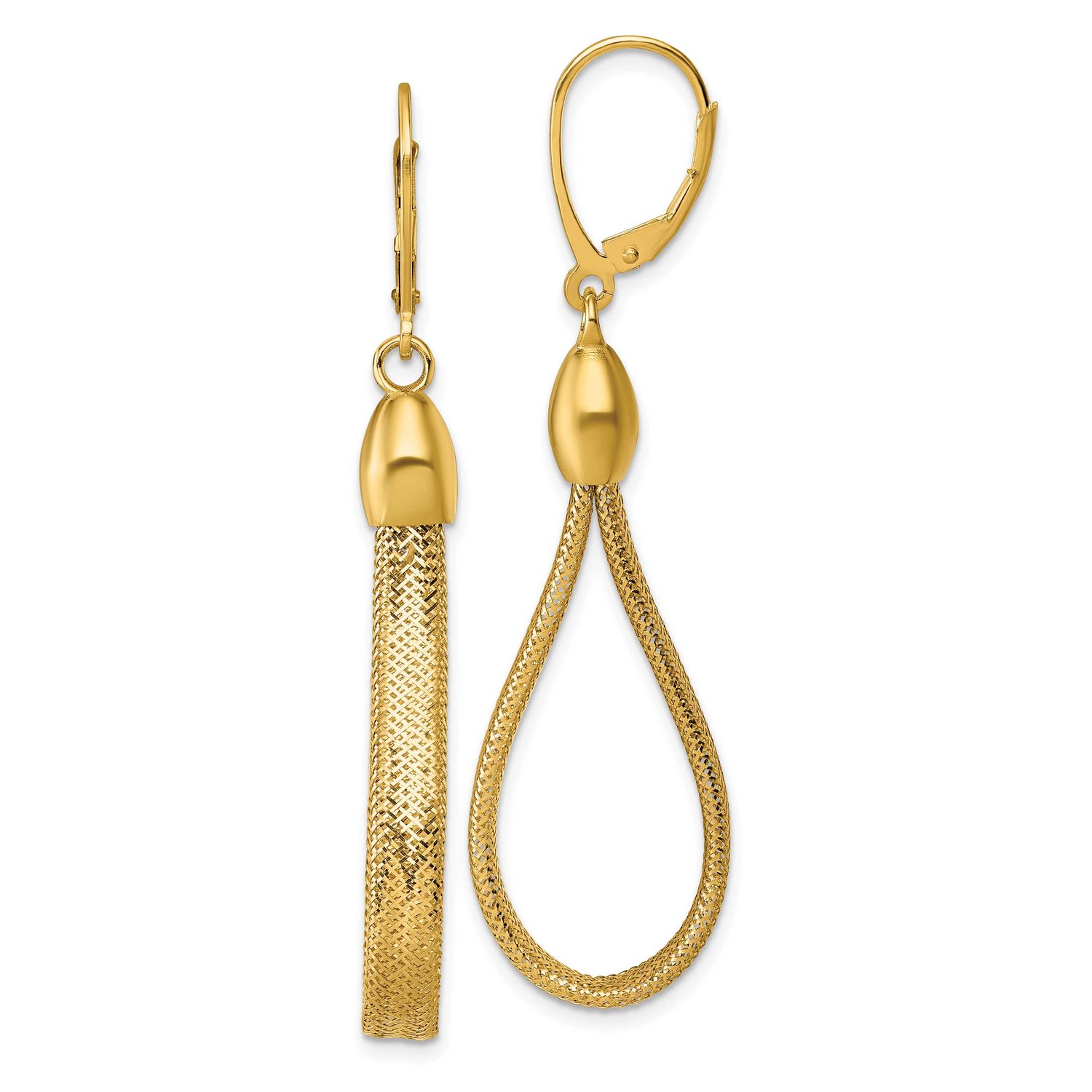 Flexible Leverback Dangle Earrings 14k Gold Polished, MPN: SF3200E, UPC: