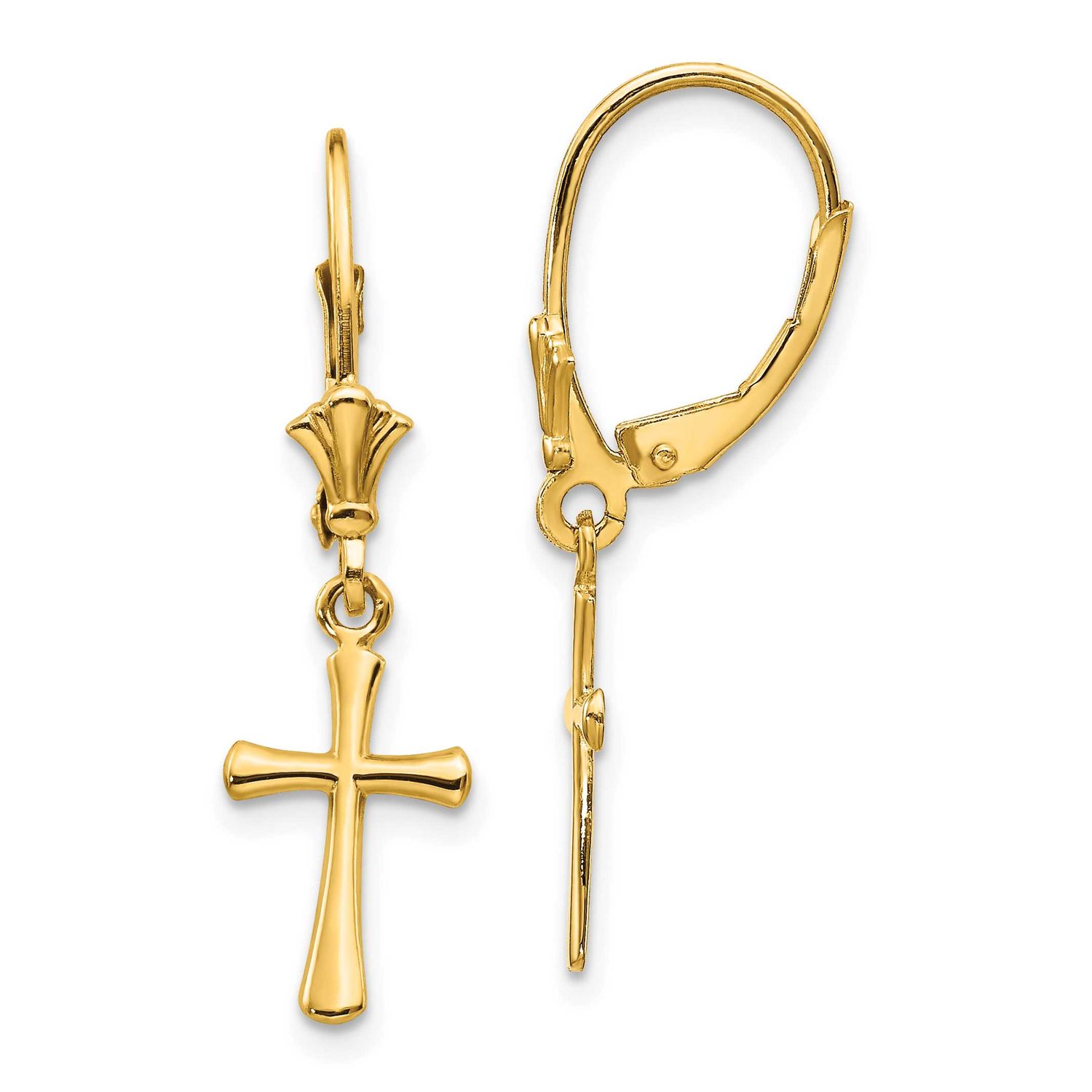 Cross Leverback Earrings 10k Gold, MPN: 10TF1924, UPC: 191101566967