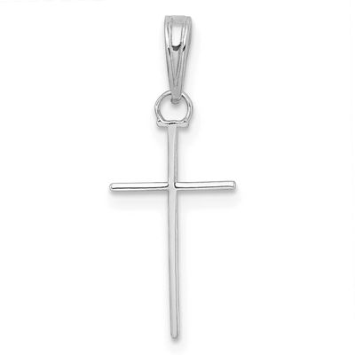 3-D and Polished Stick Cross Charm 14k White Gold, MPN: K10074W, UPC: