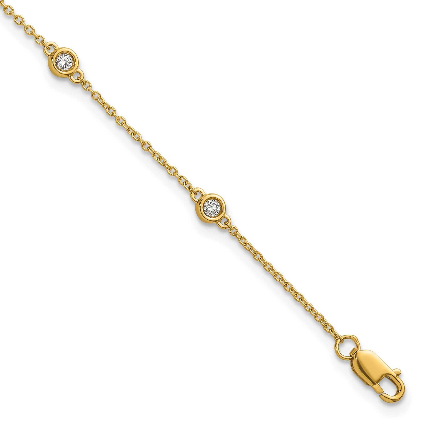 Diamond Station Cable Bracelet 14k Gold, MPN: PM1014-021-YA-7, UPC: