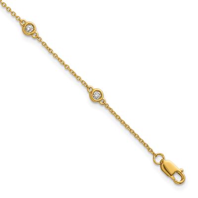 Diamond Station Cable Bracelet 14k Gold, MPN: PM1014-021-YA-7, UPC: