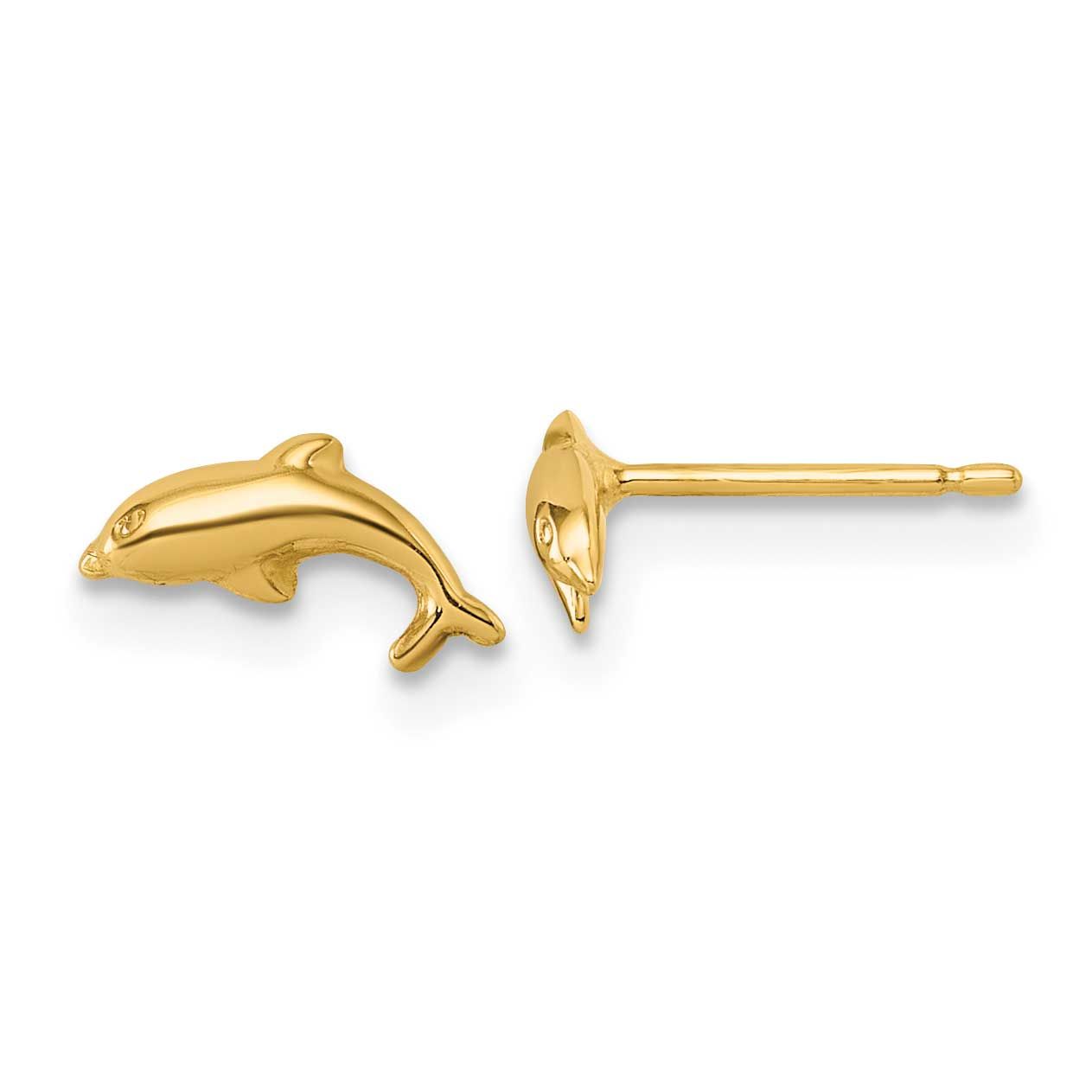 Dolphin Post Earrings 14k Gold Polished, MPN: YC1642, UPC: