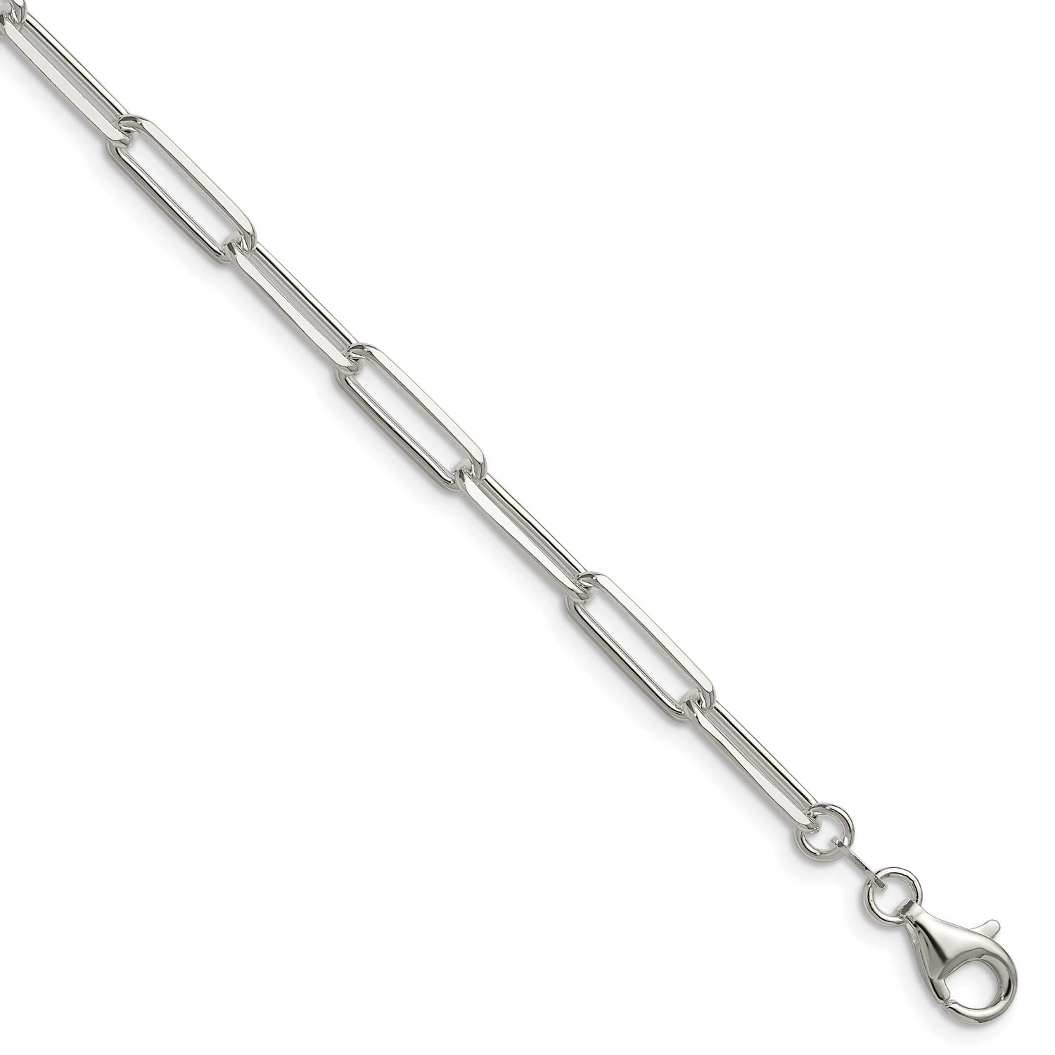 4.4mm Diamond-cut Paperclip Chain 8 Inch Sterling Silver, MPN: QDPC120-8, UPC: