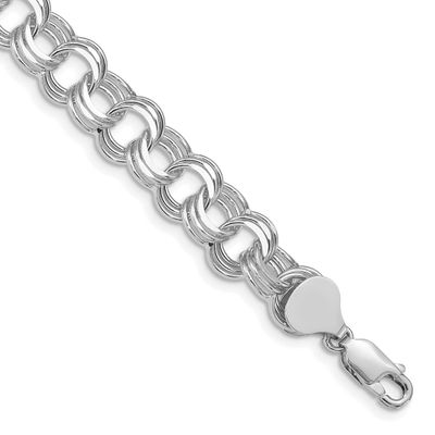 Triple Link Charm Bracelet 14k White Gold, MPN: TO666W-7, UPC: