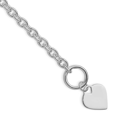 Engraveable Heart Toggle Bracelet Sterling Silver Rhodium-Plated, MPN: QG2170R-8, UPC: