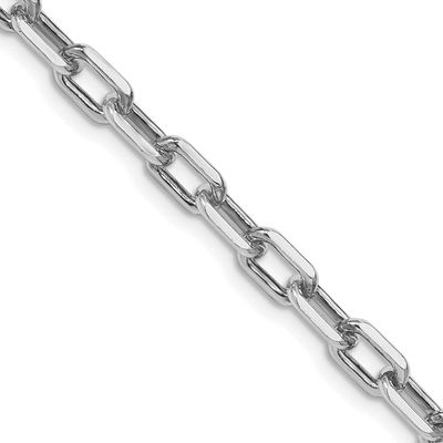 5.75mm Diamond-Cut Long Link Cable Chain 24 Inch Sterling Silver Rhodium-Plated, MPN: QAR150R-24, U…