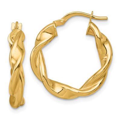 Twist Hoop Earrings 14k Gold Polished, MPN: TF2433, UPC: