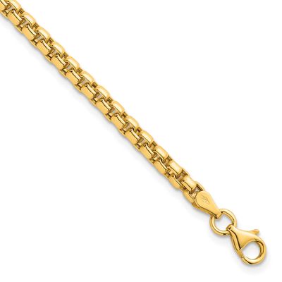 Rounded Box Chain 3.5mm Men&#39;s Bracelet 8.5 Inch 14k Gold Polished, MPN: GB302-8.5, UPC: