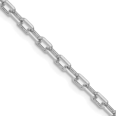 3.75mm Diamond-Cut Long Link Cable Chain 18 Inch Sterling Silver Rhodium-Plated, MPN: QAR100R-18, U…