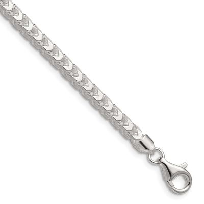4.7mm Diamond-cut Square Franco Chain 18 Inch Sterling Silver, MPN: QQF140-18, UPC: