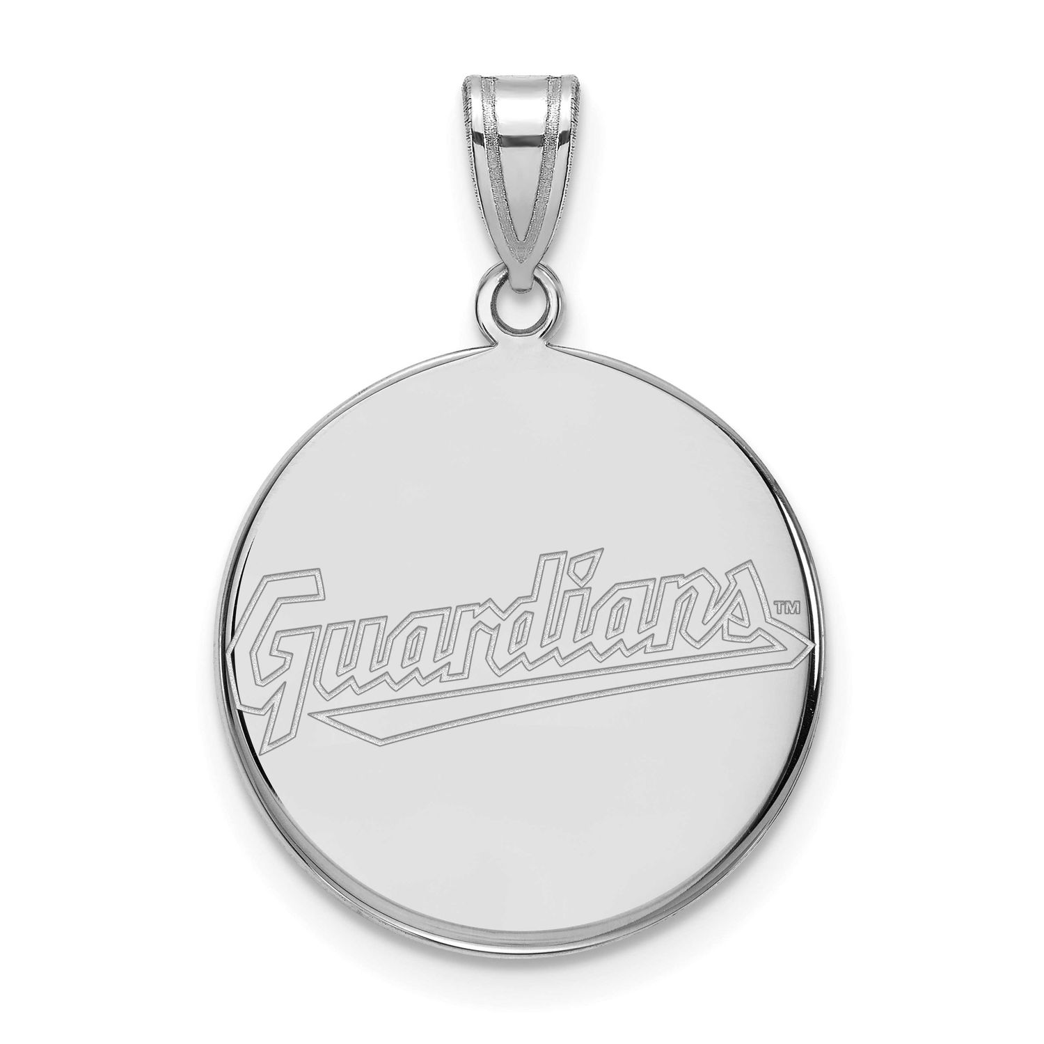 MLB Cleveland Guardians Large Disc Pendant Sterling Silver Rhodium-plated, MPN: SS015GUA