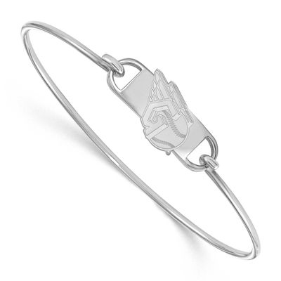 MLB Cleveland Guardians Small Center Wire Bangle Sterling Silver Rhodium-plated, MPN: SS020GUA-7