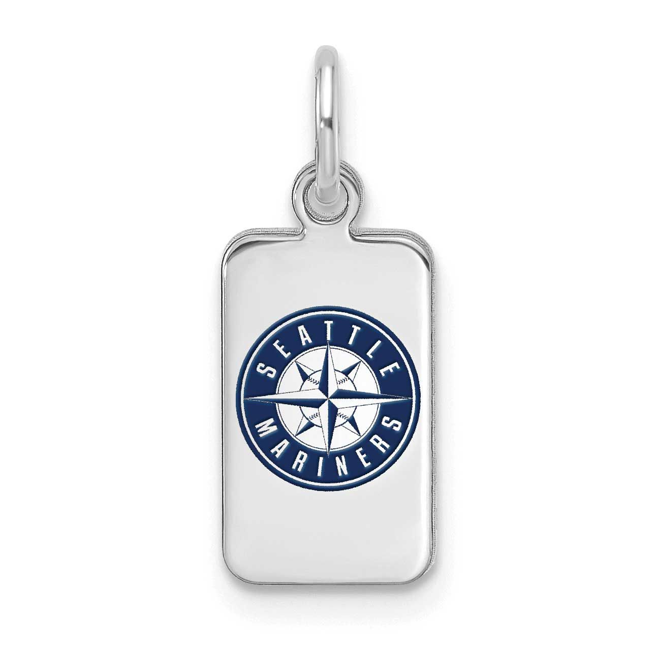 MLB Seattle Mariners Enamel Tag Pendant Sterling Silver Rhodium-plated, MPN: SS126MRN