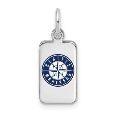 MLB Seattle Mariners Enamel Tag Pendant Sterling Silver Rhodium-plated, MPN: SS126MRN